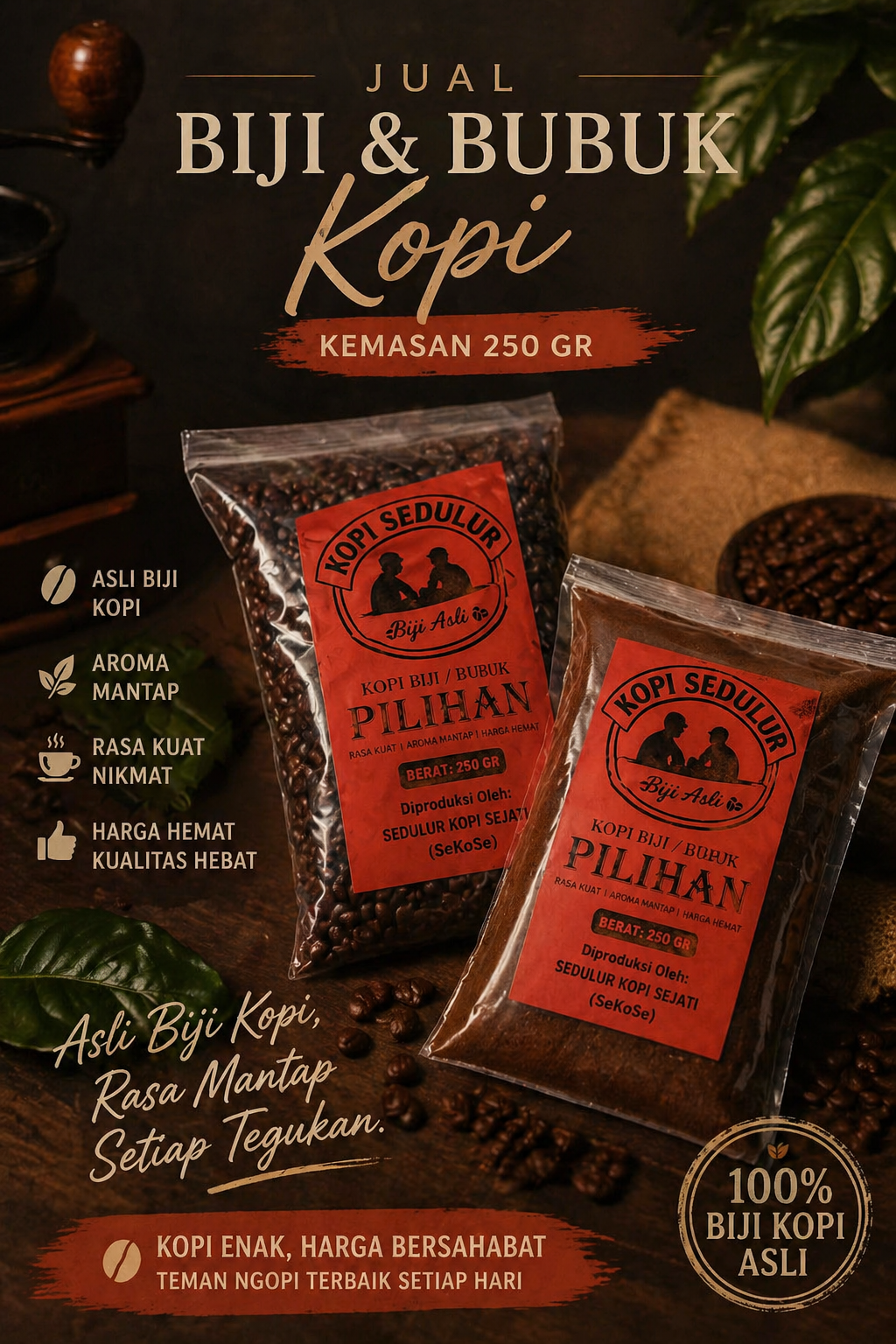 Sedulur kopi 250 gr retail pack
