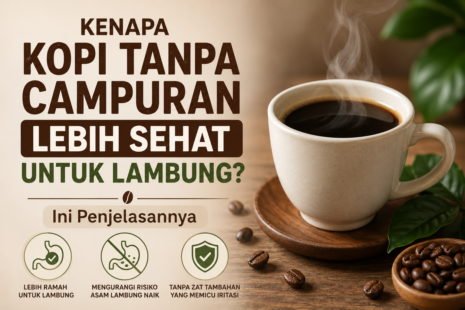Kenapa Kopi Tanpa Campuran Lebih Sehat untuk Lambung? Ini Penjelasannya