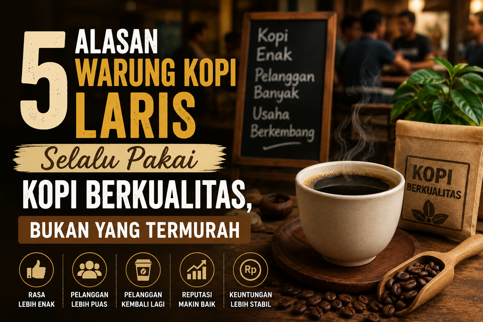 5 Alasan Warung Kopi Laris Selalu Pakai Kopi Berkualitas, Bukan yang Termurah