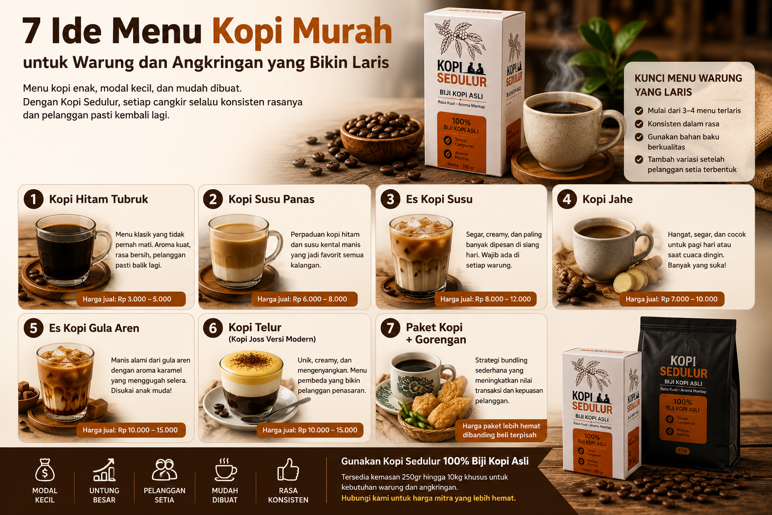  7 Ide Menu Kopi Murah untuk Warung dan Angkringan yang Bikin Laris